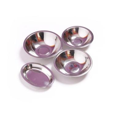 Imagem de Kit Saladeira Redonda Inox 3 Peças e 1 Travessa Oval Inox - Fratelli, 