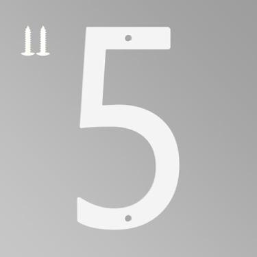 Imagem de Números de casa branca de 15 cm para uso externo, letras de metal para placas externas, letras de endereço de casa de alumínio antiferrugem para decoração de porta da frente, escritório e jardim