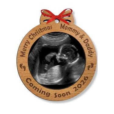 Imagem de Heart's Sign Moldura de ultrassom de Natal para gravidez | Moldura de ultrassom de Natal da Bump's First Christmas | Ornamento de Natal para gravidez por ultrassom 2025