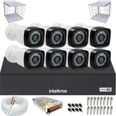 Imagem de Kit 8 Câmeras Full HD 20m Infravermelho Dvr Intelbras 8 canais