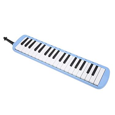 Imagem de Mingzhe Melodica 37 Teclado Teclado Wind Musical Instrument Impact para Treinamento Profissional para Iniciantes Ao Ar Livre Interno (Azul)