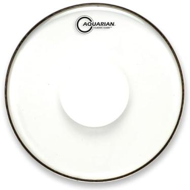 Imagem de Pele Aquarian Classic Clear 18 CCPD18 com Power Dot Central para Surdo Similar Remo CS Clear