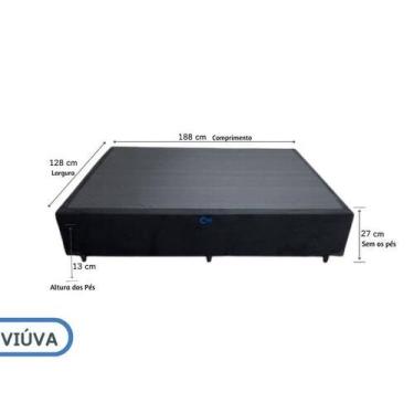 Imagem de Base Box Viúva Casal 128x188x40 Reforçada Blindada em Tecido Suede  Me