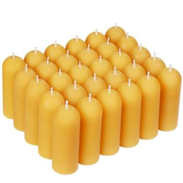 Imagem de Pacote com 30 velas de cera de abelha natural – finas e sem gotejamento, queima limpa para casa, meditação, ioga, relaxamento, emergência e falta de energia (cera de abelha amarela premium, de longa