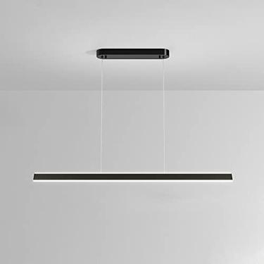 Imagem de Luminárias pendentes lineares, lustre LED, luminária suspensa de tira longa, luminária de mesa de jantar de alumínio, luminárias de teto rebaixado minimalistas para iluminação de ilha de coz