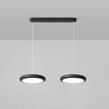 Imagem de Lustre de disco de luz pendente LED Luminária suspensa com sombra de acrílico, Lustre contemporâneo, Lustres LED