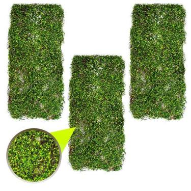 Imagem de 3 Unid Placa De Folhagens Aramado Grama Artificial 90X120cm - Rod