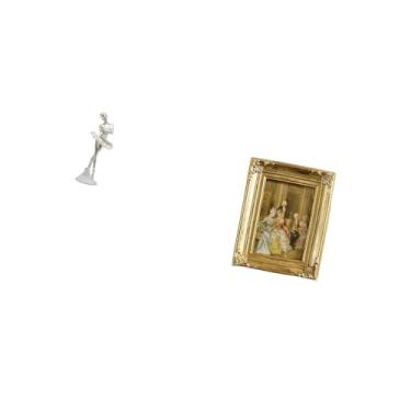 Imagem de Fenteer Estatueta de Resina Moderna para Dançarina com Moldura Frontal de Vidro, Porta-cartões para Quarto, Escritório, Lareira, Entrada, Mesa, Parede, Decora