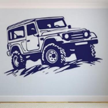 Imagem de Adesivos de parede de veículos off-road, pôsteres de parede Jeep, decalques artísticos de carro, decorações de quarto infantil, murais 130 x 90 cm