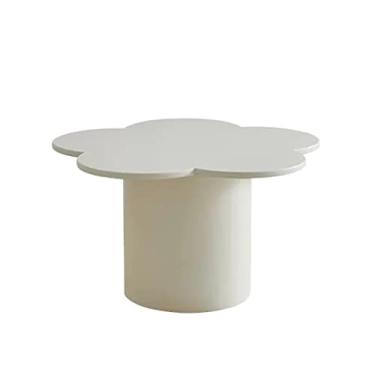 Imagem de Mesa central de madeira nórdica mesa de centro redonda combinação sala de estar pequena mesa de café moderna minimalista mesa de chá quarto