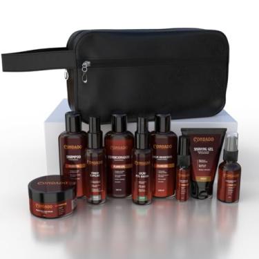 Imagem de Kit Barba Completo Necessaire Shampoo Condicionador Balm Óleo Hidratante Tônico Crescimento Masculino (Floresta + Necessaire Preto)
