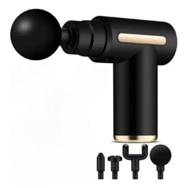 Imagem de Massageador Elétrico Profissional Muscular Pistola Portátil Original c/ 6 Níveis e 4 Ponteiras(preto)