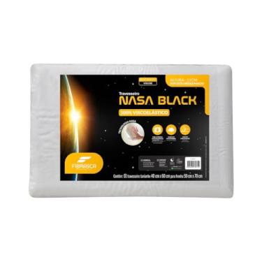 Imagem de Travesseiro Nasa Black Luna Viscoelástico Macio Fibrasca Branco 40x60cm