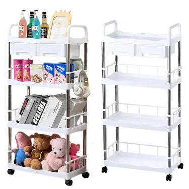 Imagem de Prateleira Multiuso Organizador Carrinho Com Gaveta Rodinha