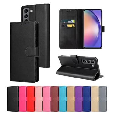 Imagem de Capa Capinha Protetora Celular Carteira Flip Couro Compatível Samsunng Galaxy S21 FE Proteção Premium [DPF] (PRETO)