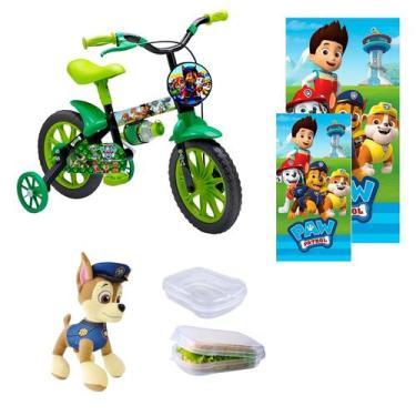 Imagem de Bicicleta Infantil Aro 12 Patrulha Canina Rocky 5 Itens - Nathor
