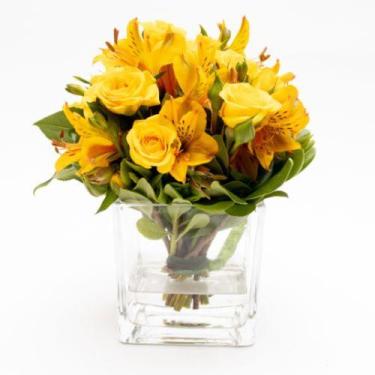 Imagem de Arranjo de Flores em Cubo de Vidro  Whitney - Une Fleur