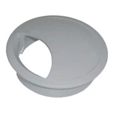 Imagem de Acabamento Passa Fio Mesa Computador Cinza 46mm Kit 200 PÃs - ferragen