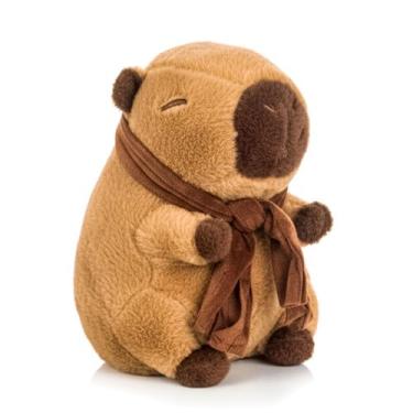 Imagem de Capivara Bichinho De Pelúcia Com Cachecol Cor Marrom Infantil Brinqued