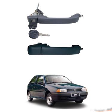 Imagem de Par Maçanetas Preto Diant C/ Chave Gol Parati G2 96 a 01