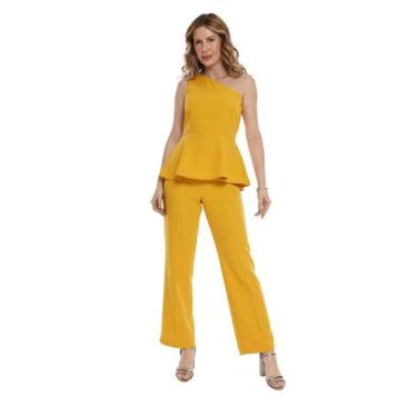 Imagem de Conjunto Feminino Elegante em alfaiataria Liz, Blusa Um Ombro Só com P