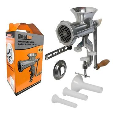 Imagem de Moedor Carne Bestfer Fazer Hambúrguer Manual Embutidos Linguiça 10mm