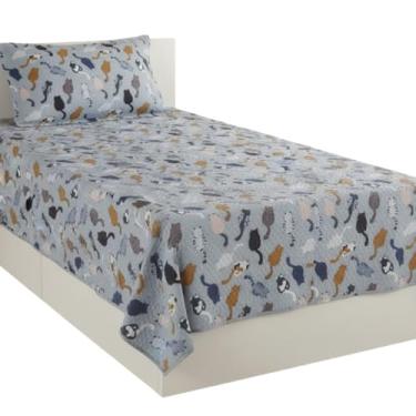 Imagem de Kit Colcha Solteiro Infantil Habitat 2 Peças 1,60m x 2,40m - Estampados (Gatinhos Cinza)