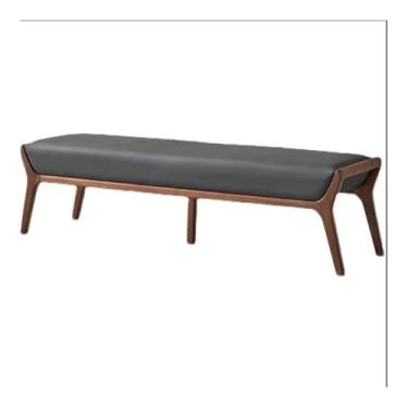 Imagem de Banco para entrada novo quarto chinês madeira maciça banco de cabeceira sapato de vestiário sofá de couro simples longo (grande)