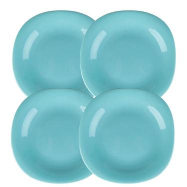 Imagem de Jogo Pratos Sobremesa 27,5Cm 4 Pçs Dama Vidro Opalino Ciano