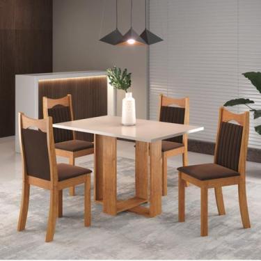 Imagem de Conjunto de Jantar Mesa Retangular Ananda com 4 Cadeiras Dalas - Viero