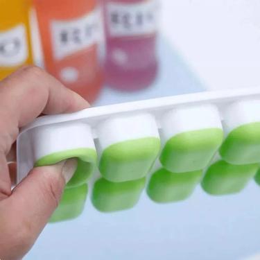 Imagem de Forma De Gelo Cubo Com Tampa Rígida Flexível Fundo Silicone