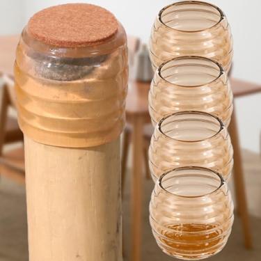 Imagem de 4 pçs/conjunto de almofadas antiderrapantes pernas de cadeira de silicone fofo pote de mel móveis sofá mesa tampas de perna anti-ruído meia proteção para pés (marrom, G, 3,5 x 4,5 x 4,5 cm)