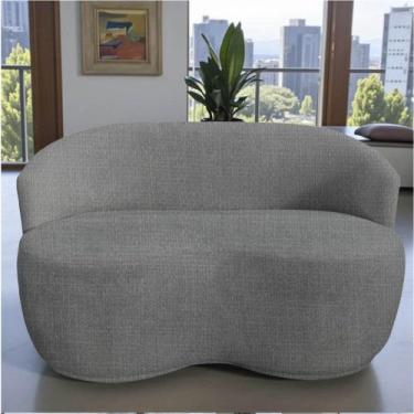 Imagem de Namoradeira Decorativa Beatriz Orgânica Linho Cinza - Mazzero Decor