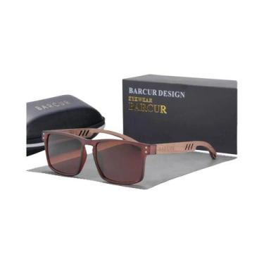 Imagem de Óculos De Sol Masculinos Polarizados De Madeira Natural Com Armação Qu