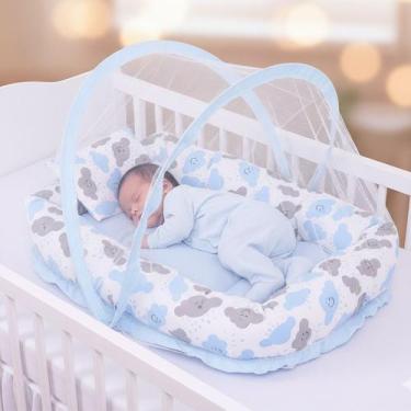 Imagem de Ninho Redutor De Berço Nuvem Com Mosquiteiro 03 Peças - Amora Amor Enx