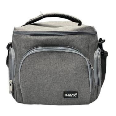 Imagem de Bolsa Térmica Marmita, 7 Litros, Couro Sintético, Impermeável, com Alça de Ombro, para Trabalho, Academia, Escola e Viagem (CINZA)