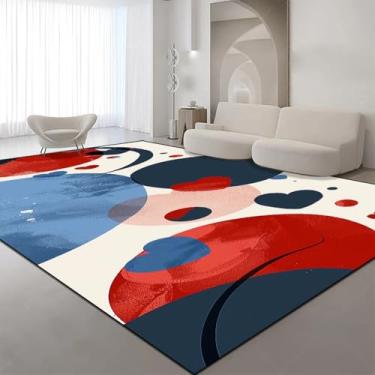 Imagem de Tapete geométrico grande para sala de estar, decoração de casa, estilo tapete para quarto, sofá macio, lateral, para crianças (180 x 200 cm (70 x 78 pol.) / hxx-250724005907)