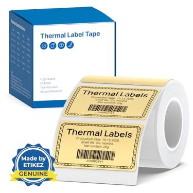 Imagem de ETIKEZ Etiqueta térmica para impressora PM260, fita térmica de 40 x 30 mm, impermeável, multiuso, 1 rolo de papel térmico autoadesivo 230 (amarelo)