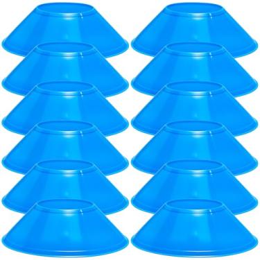 Imagem de wlilupah 12 Pçs Mini Cones de Futebol para Agilidade Esportiva Disco Cones Treinamento para Exercícios de Agilidade Esportes Futebol Basquete Futebol Basquetebol Exercícios (Azul)