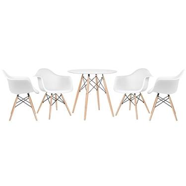 Imagem de Loft7, Mesa redonda Eames 80 cm + 4 cadeiras Eiffel DAW