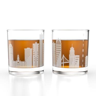 Imagem de Greenline Goods Copos de uísque Detroit, MI Skyline (conjunto de 2), 283 g – Rocks/Copos antiquados