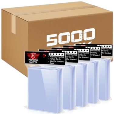 Imagem de Capas de cartão de 5000 contagens para cartas colecionáveis, capas de cartão de beisebol macias e transparentes protetor de cartão de plástico para MTG, cartas de futebol, cartões de esportes, cartas