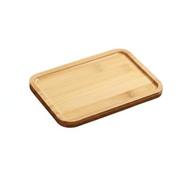 Imagem de Bandeja de Bambu 28x18 cm Para Cozinha, Decoração, Petisqueira, Servir Lanches e Petiscos Multiuso