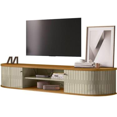 Imagem de Rack Suspenso 2 Portas Faro Para Tv De 75 Polegadas Cumaru/opala