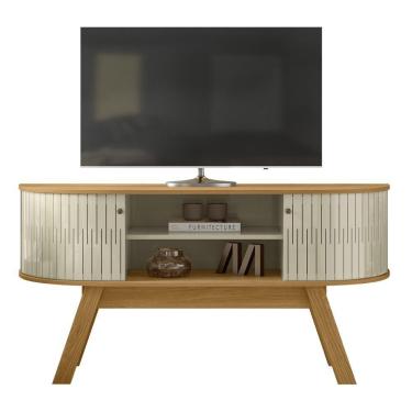 Imagem de Rack Bancada De Tv 55 Pol 136cm Alana Z10 Cumaru/opala - Mpozenato