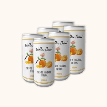 Imagem de Kit 6X: Suco de Tangerina Integral Sem Açúcar Lata Villa Piva 269ml