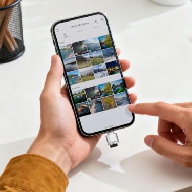 Imagem de Leitor de cartão micro SD tipo C com chaveiro, leitor de memória USB C para TF/Micro SD/SDHC/SDXC OTG, adaptador de leitor de cartão tipo C compatível com MacBook Windows Lixus Samsung Galaxy - Prata