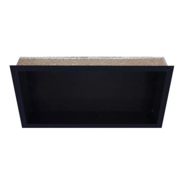 Imagem de Nicho Em Porcelanato Preto Para Banheiro Porta Shampoo Prateleira 60x30x10