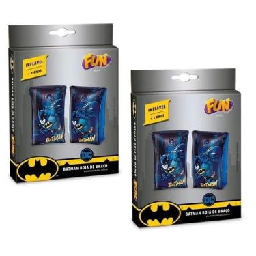Imagem de Kit C/2 Boia De Braço Inflável Infantil Batman Fun 23cmx15cm