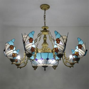 Imagem de Lustre contemporâneo de luxo com borboletas, LED, criatividade americana, para sala de estar, restaurante, quarto, villa, hotel, café, bar, karaokê, clube, luminária pendente de vidro colori